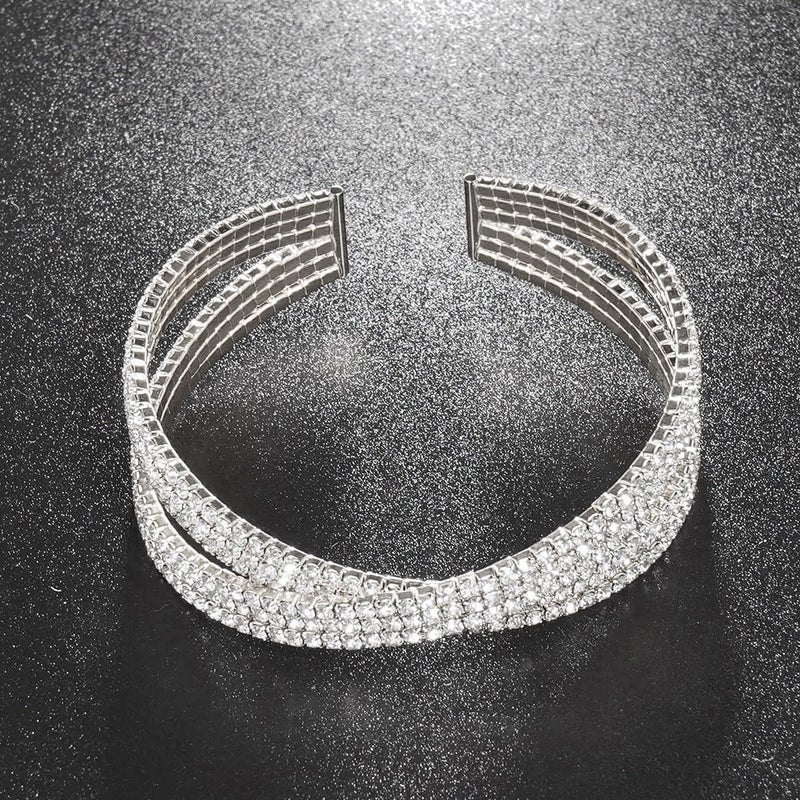 Suyi Rhinestone Bracelet Multilayer Gold Cuff Bracelet for Women Crystal Braidal Bracelets - Image 5